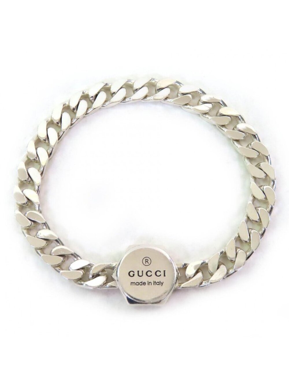 Gucci Trademark Bracelet Logo Bangle Silver 16